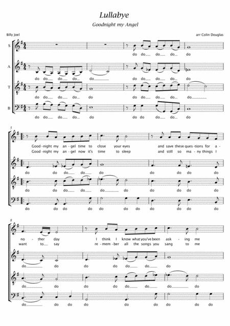 Lullabye Goodnight My Angel Satb Sheet Music