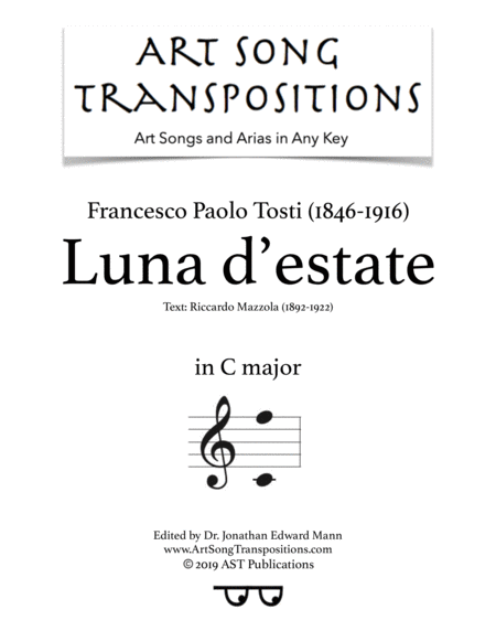 Free Sheet Music Luna D Estate C Major