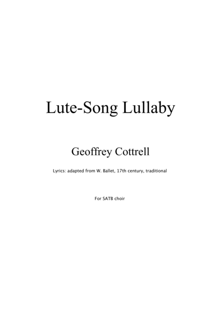 Lute Song Lullaby Sheet Music