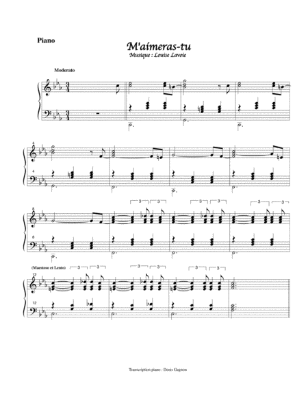 Free Sheet Music M Aimeras Tu Piano Solo Dtaill