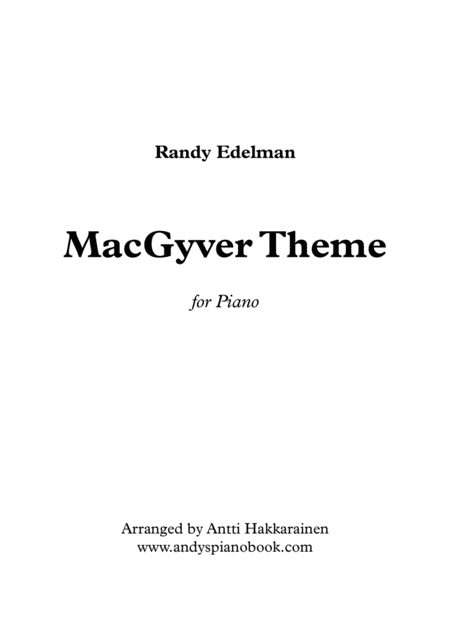 Macgyver Theme Piano Sheet Music