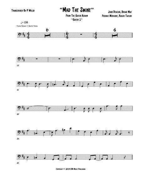 Mad The Swine Bass Guitar Tab Sheet Music