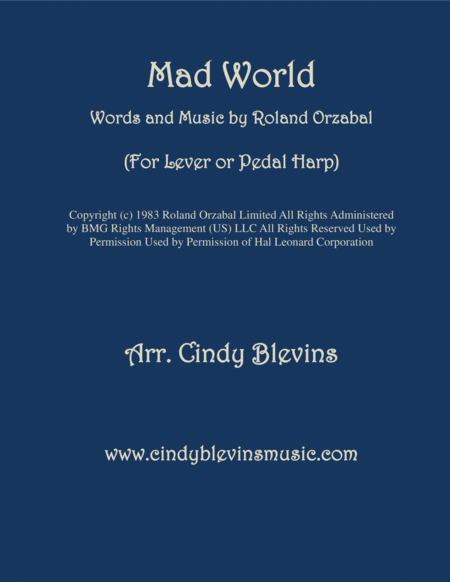 Free Sheet Music Mad World Arranged For Lever Or Pedal Harp