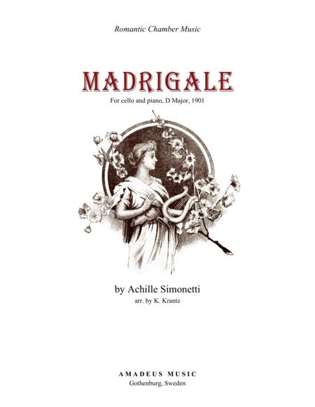 Free Sheet Music Madrigale For Cello And Piano D Major High Position