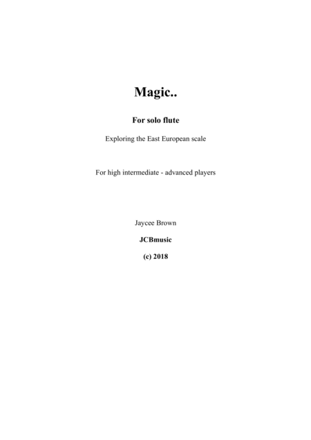 Free Sheet Music Magic For Flute Solo