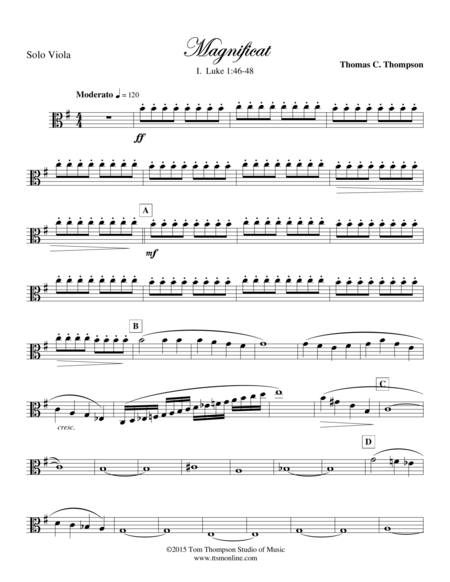 Free Sheet Music Magnificat Viola