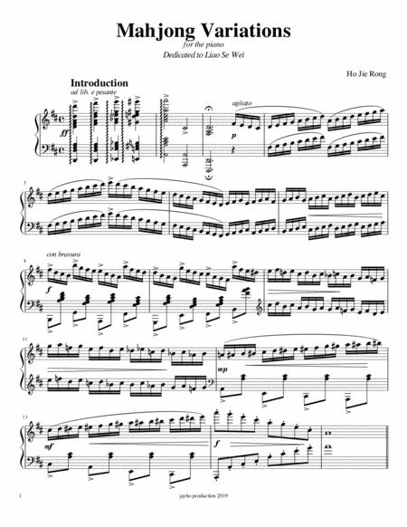 Free Sheet Music Mahjong Variations