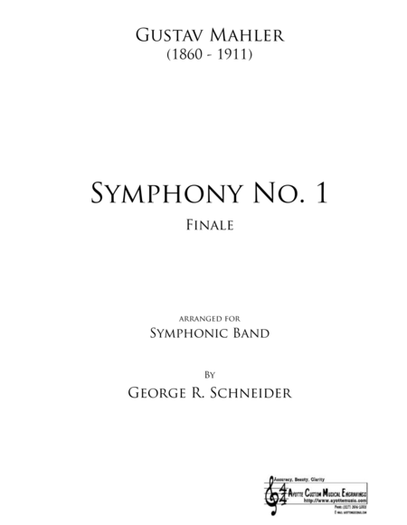 Mahler Symphony No 1 Finale Transcribed For Concert Band Sheet Music