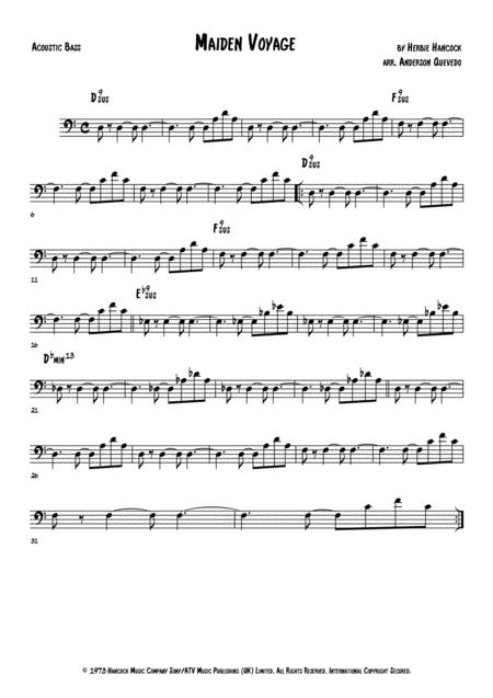 Free Sheet Music Maiden Voyage Herbie Hancock Bass