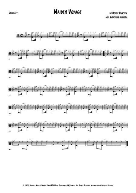 Free Sheet Music Maiden Voyage Herbie Hancock Drums