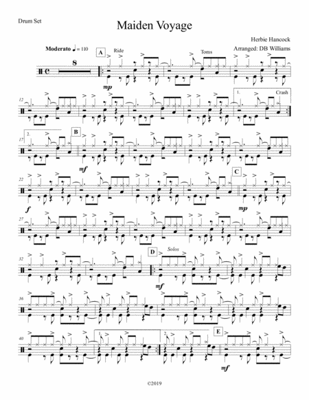 Maiden Voyage Strings Drum Set Sheet Music