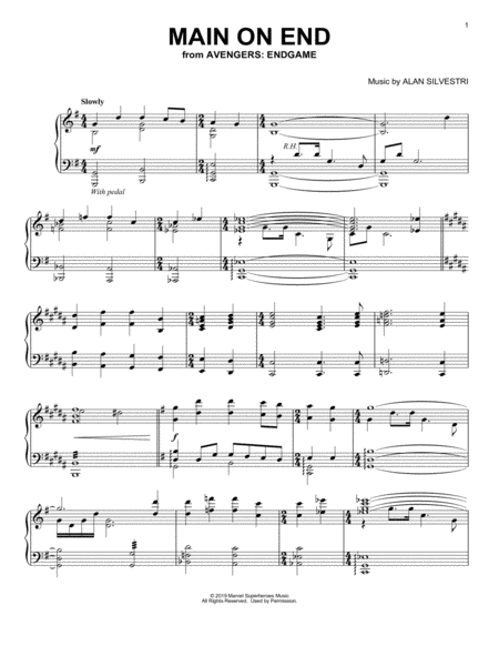 Main On End From Avengers Endgame Sheet Music