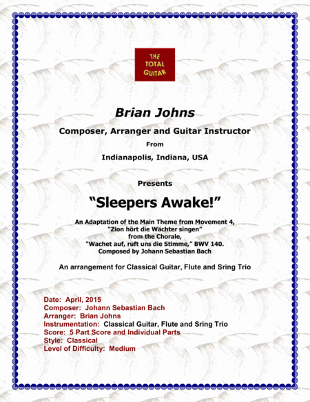 Free Sheet Music Main Theme Adapted From Movement 4 Of The Chorale Sleepers Awake Composed By Johann Sebastian Bach