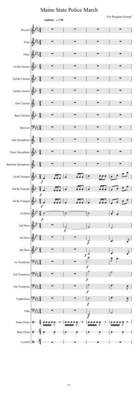 Free Sheet Music Maine State Police March