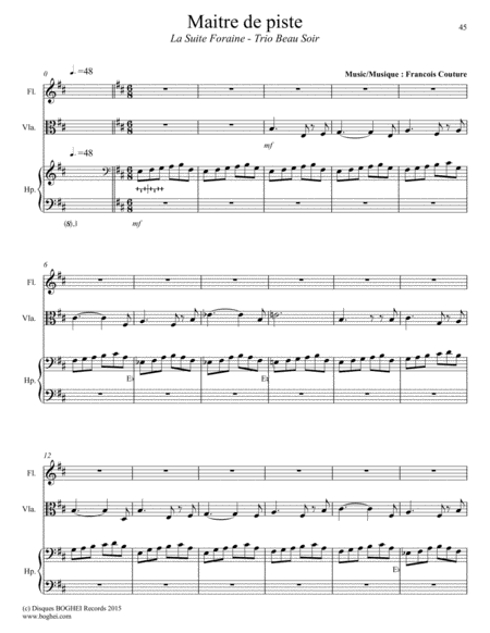 Free Sheet Music Maitre De Piste