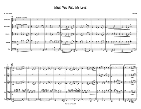 Free Sheet Music Make You Feel My Love Brass Quintet