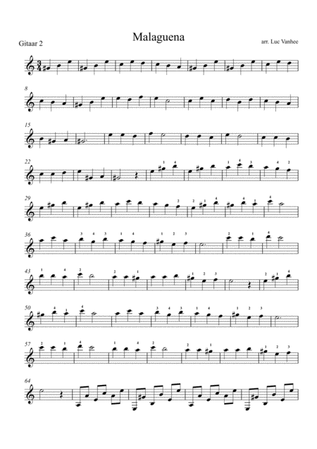 Free Sheet Music Malaguena Guitar 2