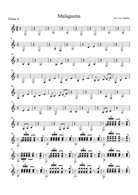 Free Sheet Music Malaguena Guitar 4