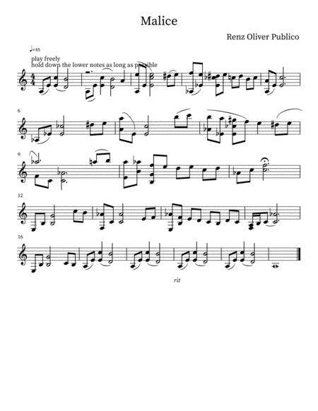 Free Sheet Music Malice