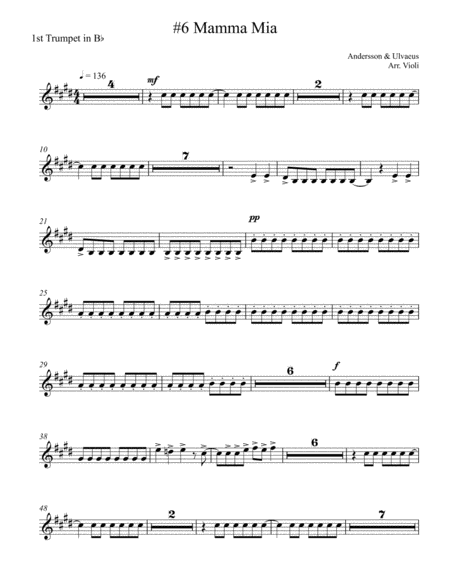 Mamma Mia 1st Trumpet From Mamma Mia Sheet Music