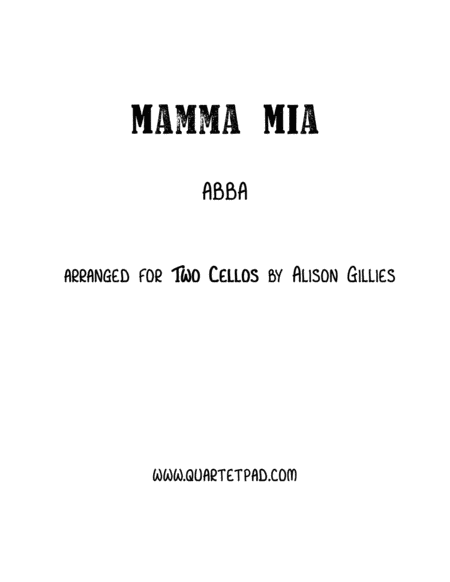 Free Sheet Music Mamma Mia Cello Duet