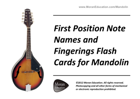 Mandolin Fingering Flash Cards First Position Sheet Music