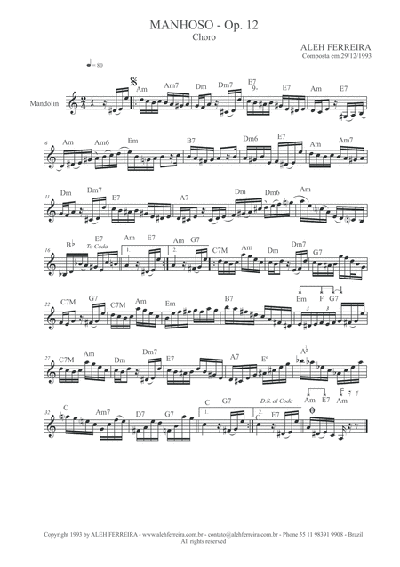 Free Sheet Music Manhoso Op 12