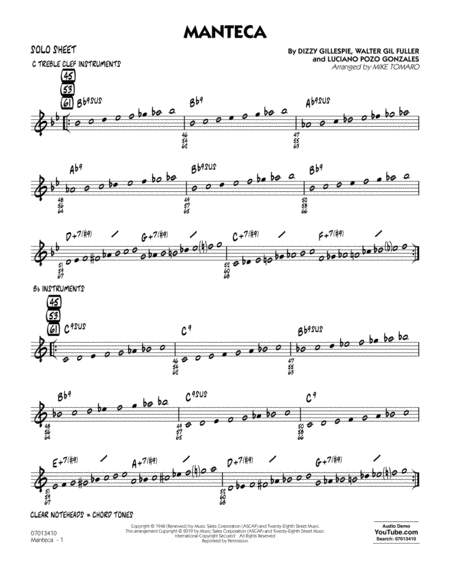 Free Sheet Music Manteca Arr Mike Tomaro Solo Sheet