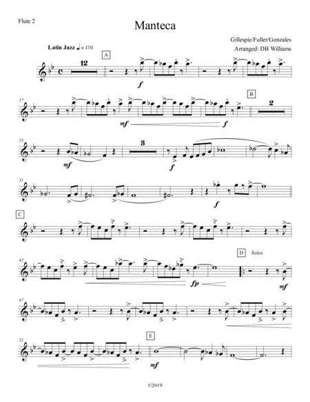 Free Sheet Music Manteca Flute 2