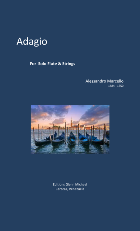 Free Sheet Music Marcello Adagio For Flute Strings
