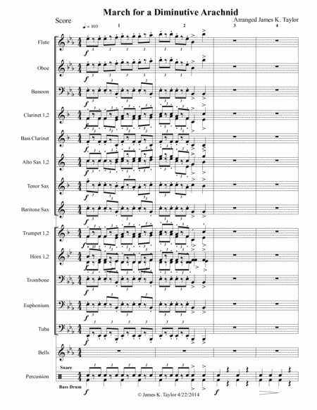 Free Sheet Music March For A Diminutive Arachnid