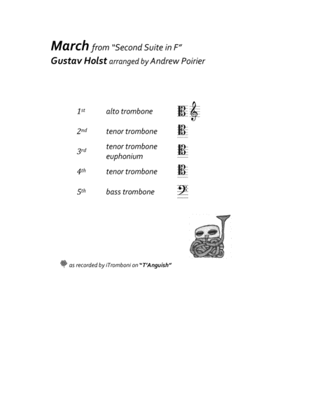 March From Second Suite In F For Trombone Quintet Sheet Music