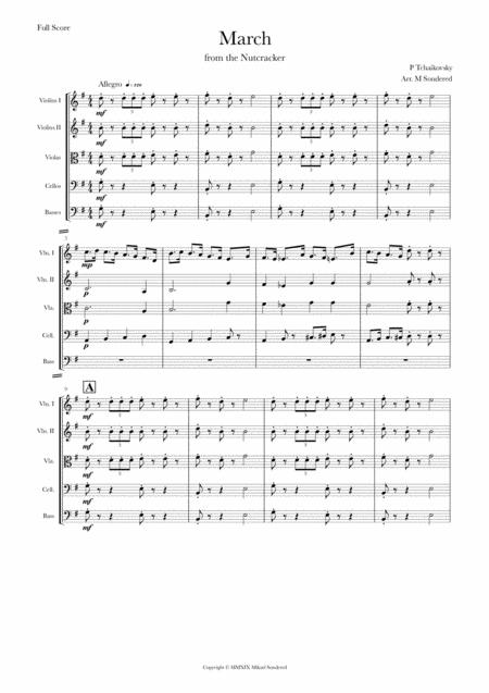 Free Sheet Music March From The Nutcracker P Tchaikovsky