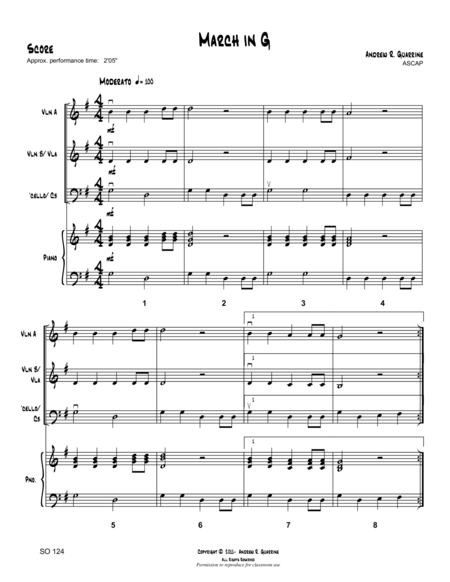 March In G Sheet Music