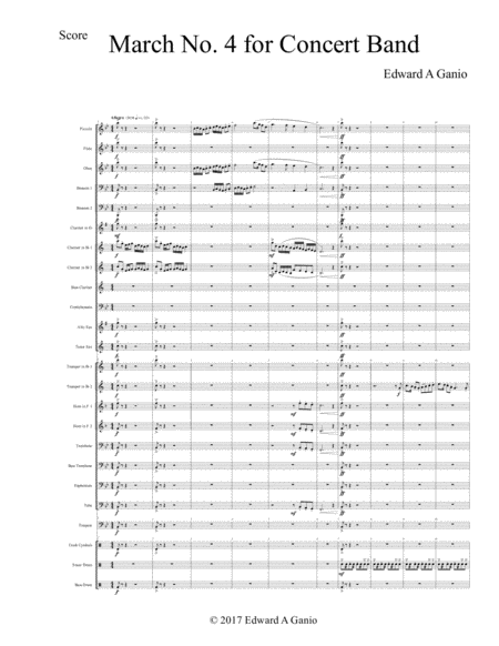 March No 4 For Concert Band Sheet Music