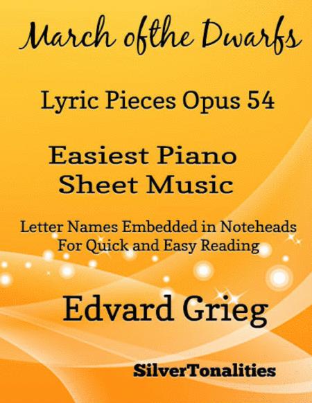 Free Sheet Music March Of The Dwarfs Lyric Pieces Opus 54 Easiest Piano Sheet Music