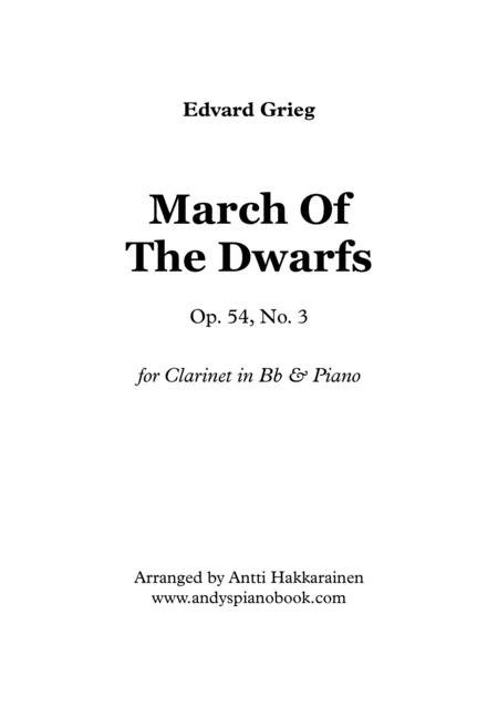 March Of The Dwarfs Op 54 No 3 Clarinet Piano Sheet Music