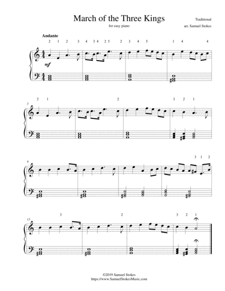 March Of The Three Kings For Easy Piano Sheet Music