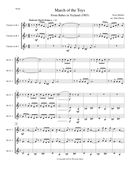 Free Sheet Music March Of The Toys By Victor Herbert Set For Clarinet Trio