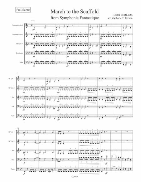 Free Sheet Music March To The Scaffold From Symphonie Fantastique For Brass Quintet