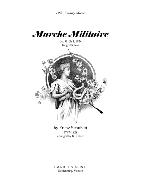 Free Sheet Music Marche Militaire Op 51 For Guitar Solo