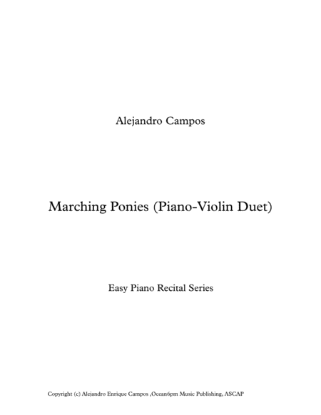 Free Sheet Music Marching Ponies Piano Violin Duet