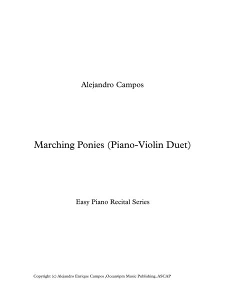 Marching Ponies Piano Violin Duet Sheet Music