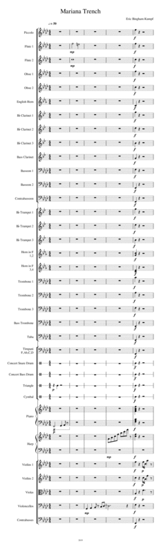 Free Sheet Music Mariana Trench