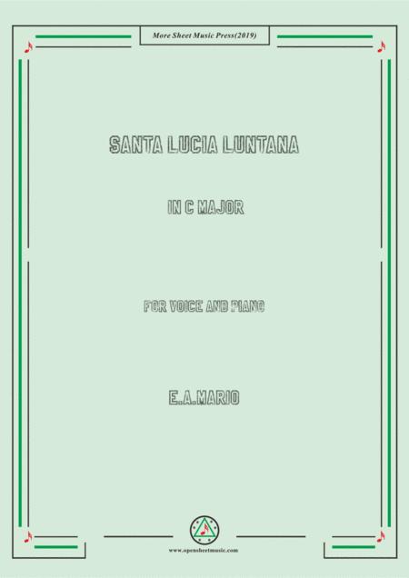 Mario Santa Lucia Luntana In C Major Sheet Music