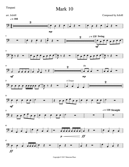 Mark 10 Timpani Sheet Music