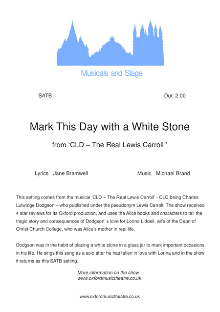 Free Sheet Music Mark This Day With A White Stone