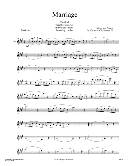Free Sheet Music Marriage Flute