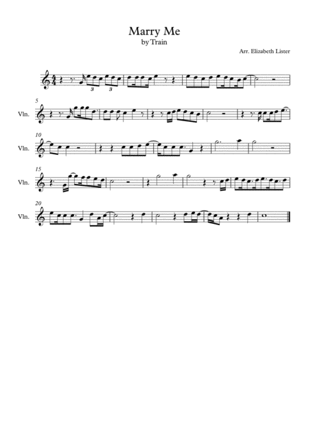 Free Sheet Music Marry Me Solo Violin