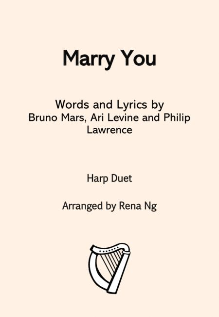 Marry You Harp Duet Harp Piano Intermediate Sheet Music